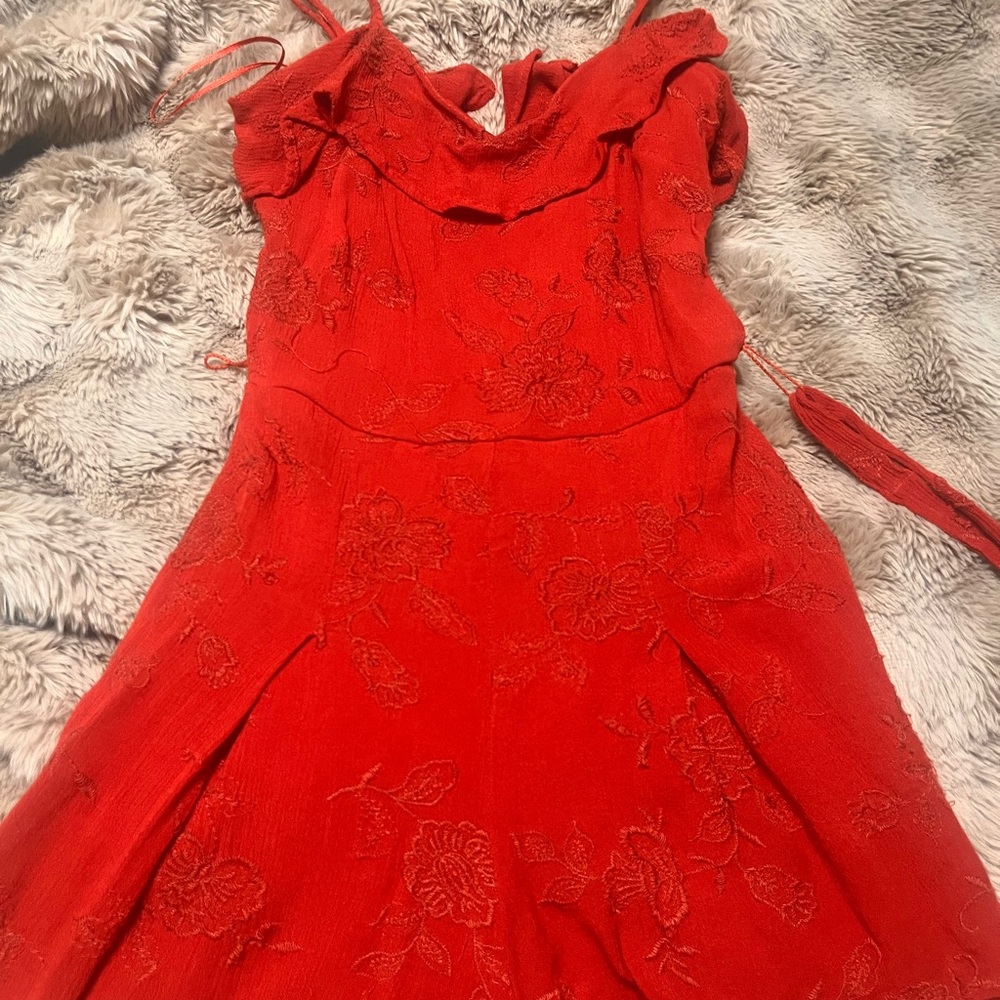 Elegant Red floral romper